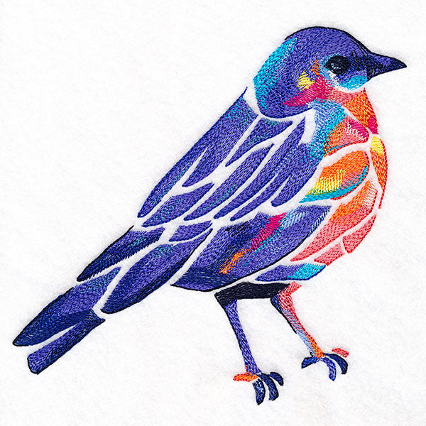 Modern Stained Glass Bluebird