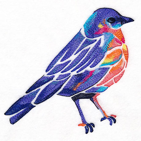 Modern Stained Glass Bluebird