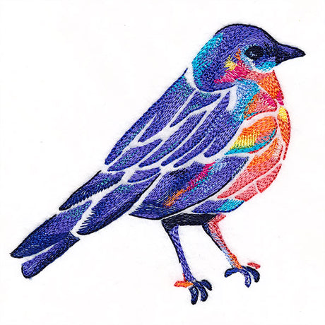 Modern Stained Glass Bluebird