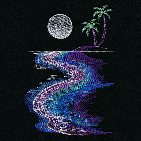 Under the Full Moon Tropical Beach Scene