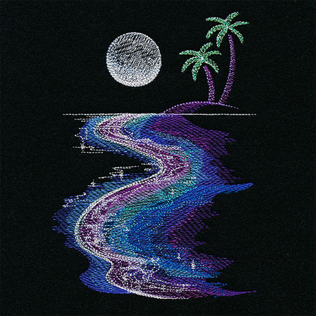 Under the Full Moon Tropical Beach Scene