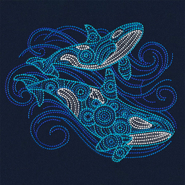 Under the Ocean Blue Mosaic Orcas