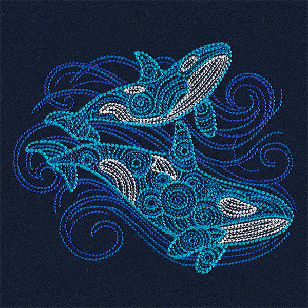 Under the Ocean Blue Mosaic Orcas