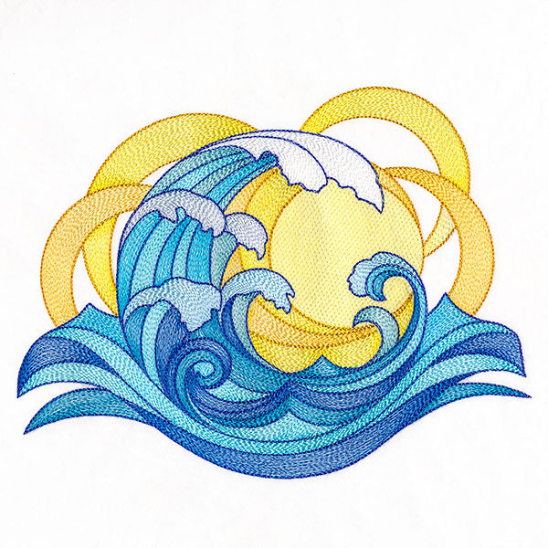 From Day to Night Ocean Wave Sun and Moon Feature