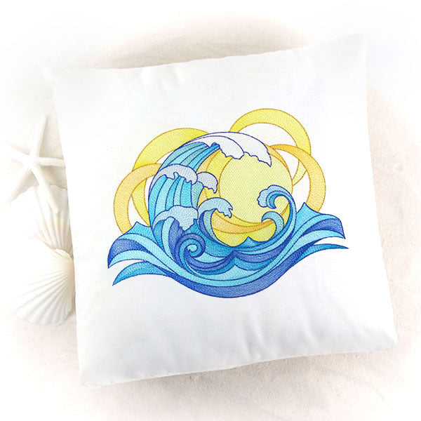 From Day to Night Ocean Wave Sun and Moon Feature