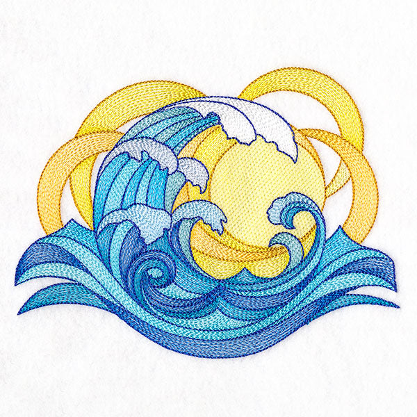 From Day to Night Ocean Wave Sun and Moon Feature