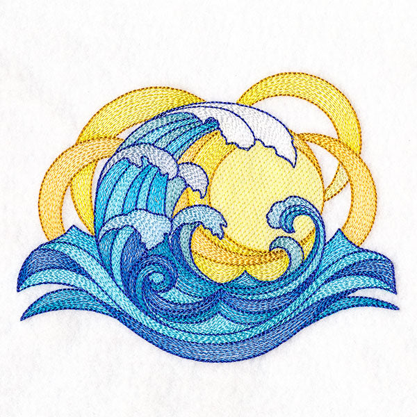 From Day to Night Ocean Wave Sun and Moon Feature