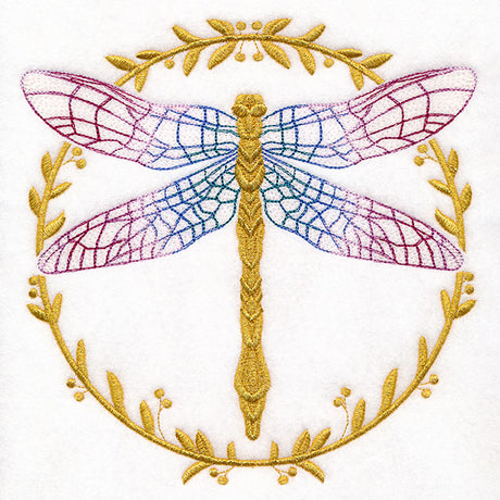 Laurels & Gold Dragonfly Circle