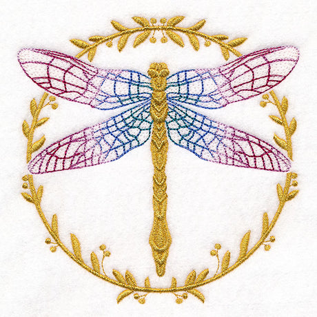 Laurels & Gold Dragonfly Circle