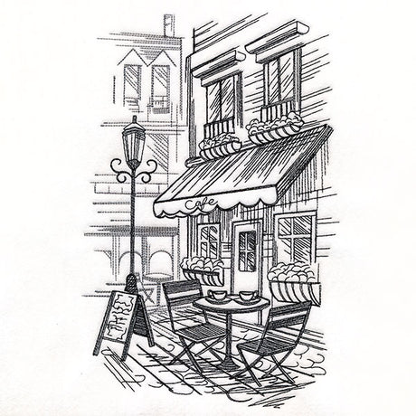 European Cafe Etching