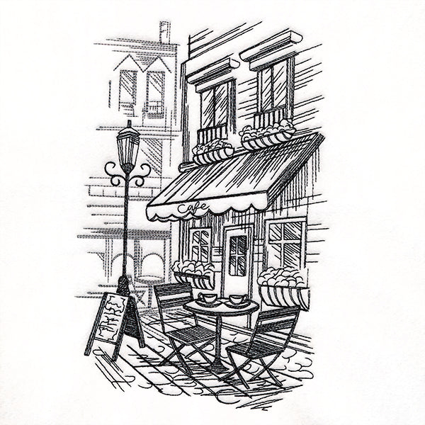 European Cafe Etching