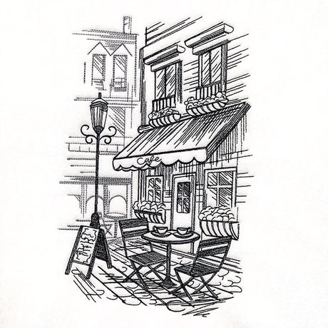 European Cafe Etching