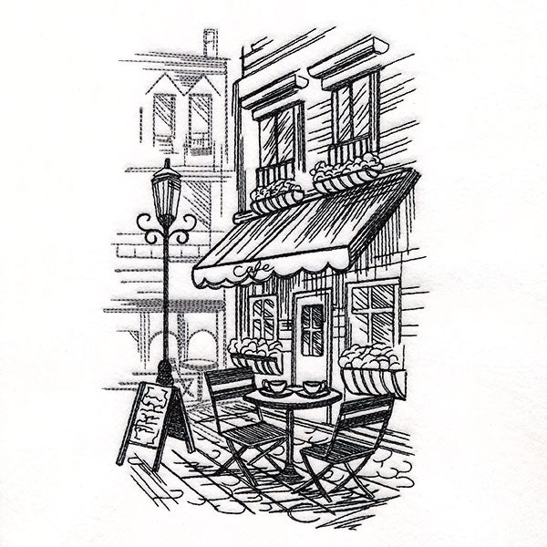 European Cafe Etching