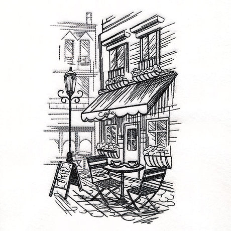 European Cafe Etching