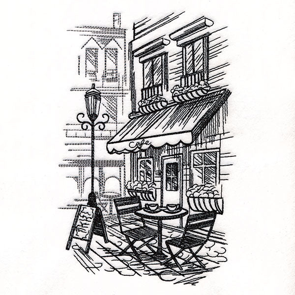 European Cafe Etching