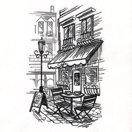 European Cafe Etching