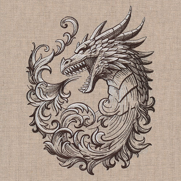 Baroque Scrollwork Dragon
