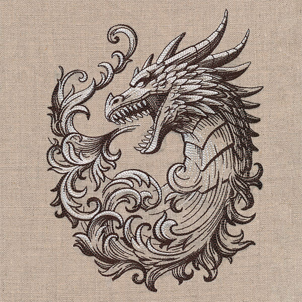 Baroque Scrollwork Dragon