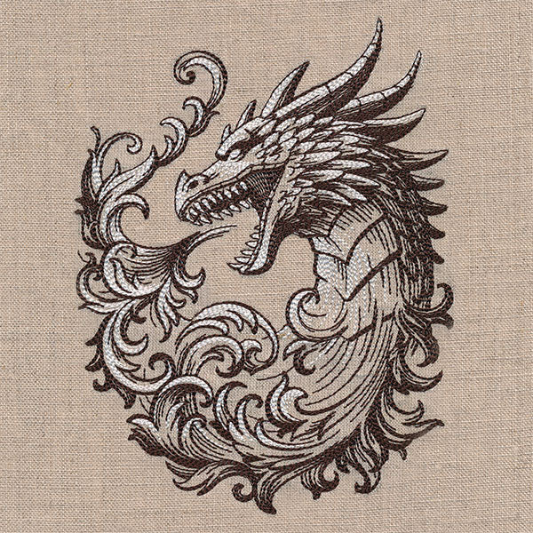 Baroque Scrollwork Dragon