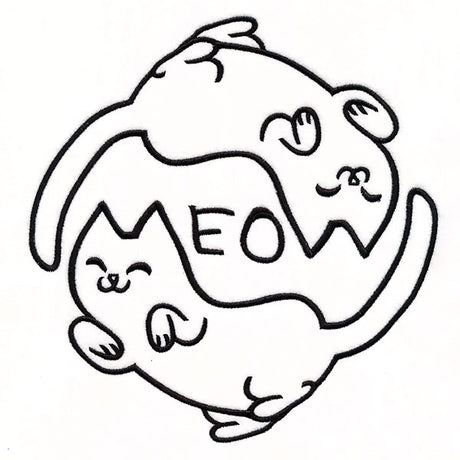 Meow Yin Yang Cat Circle