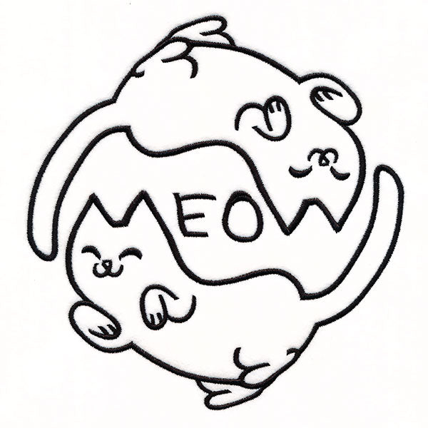 Meow Yin Yang Cat Circle