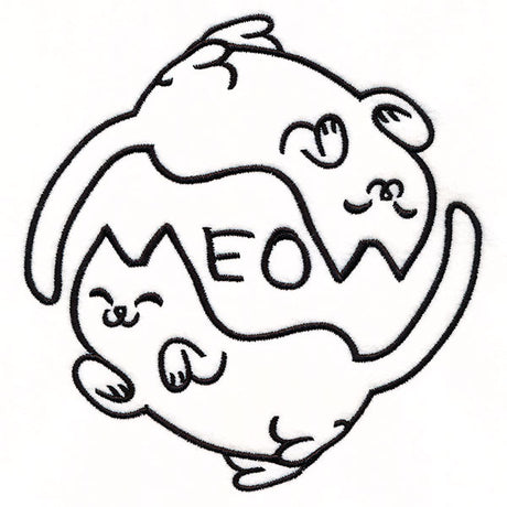 Meow Yin Yang Cat Circle