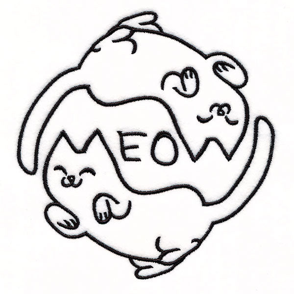 Meow Yin Yang Cat Circle