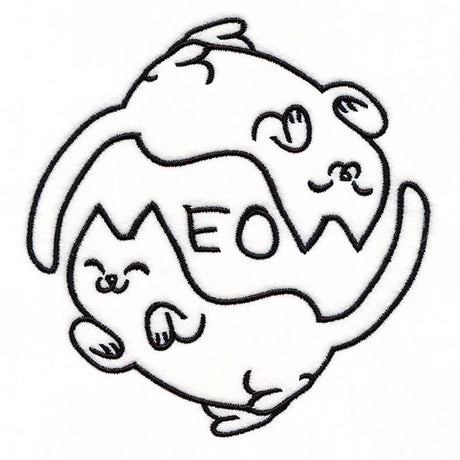 Meow Yin Yang Cat Circle