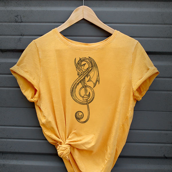 Treble Clef Dragon Etching