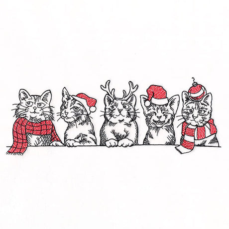 Meowy Christmas Cats Border