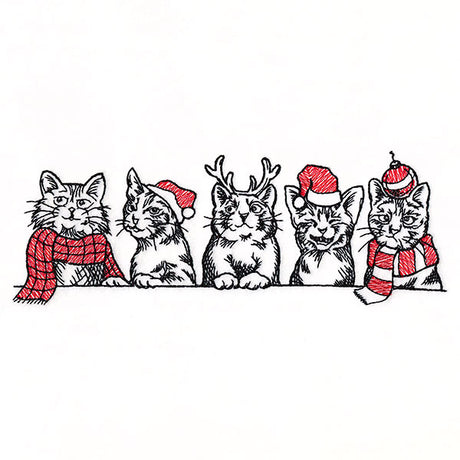 Meowy Christmas Cats Border