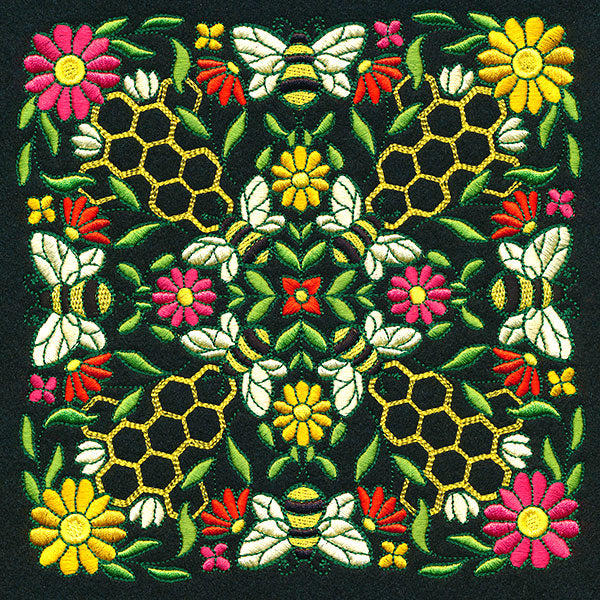 Honeybee Kaleidoscope Square