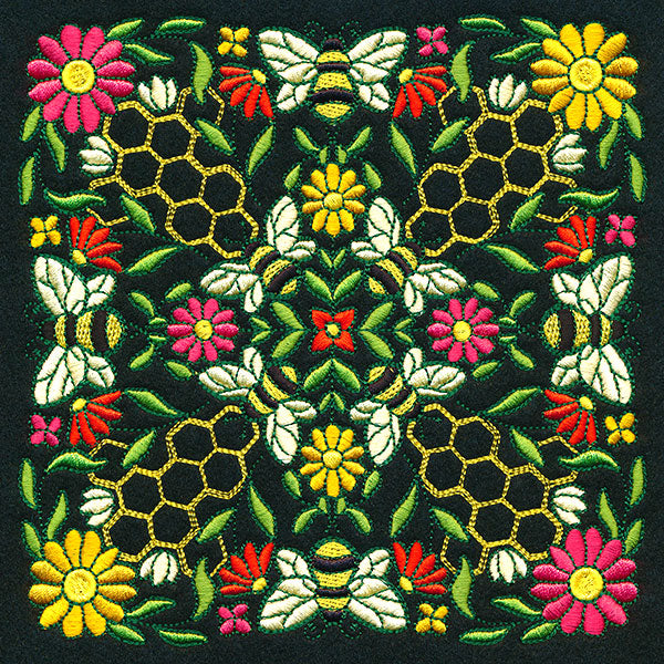Honeybee Kaleidoscope Square