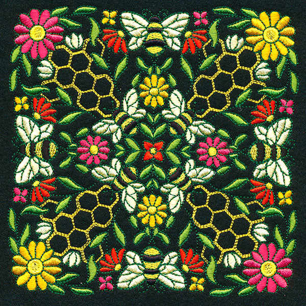 Honeybee Kaleidoscope Square