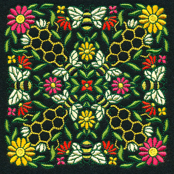 Honeybee Kaleidoscope Square