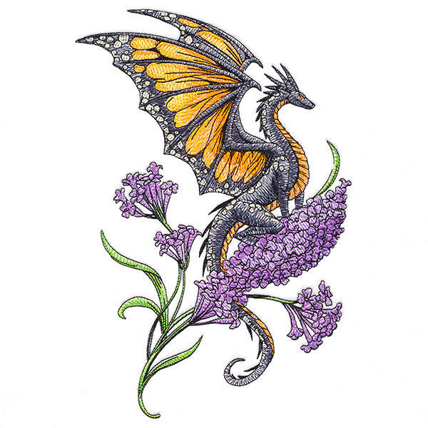 Monarch Dragon and Lilacs