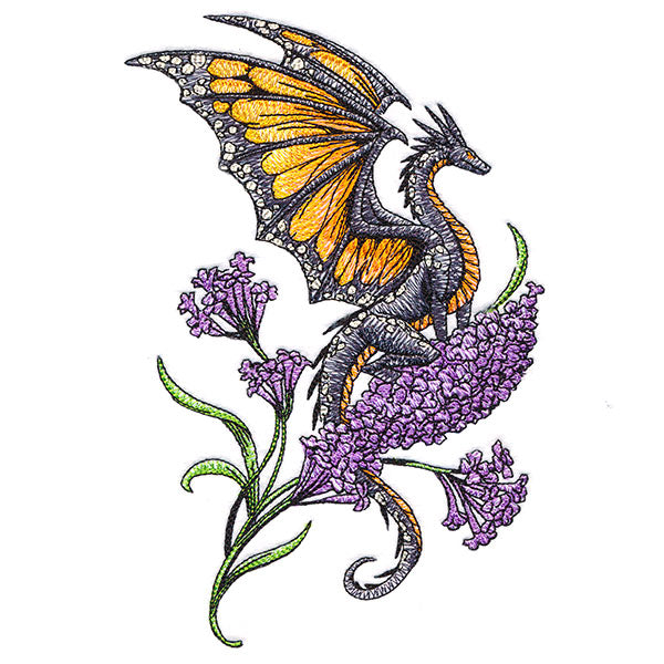 Monarch Dragon and Lilacs