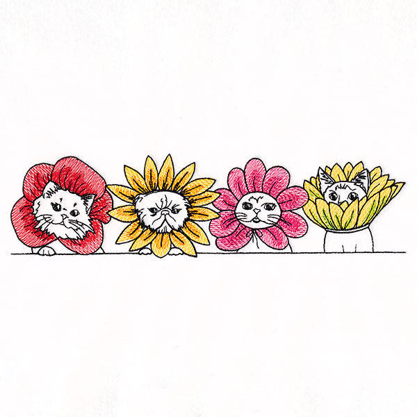 Cat Flowers Border