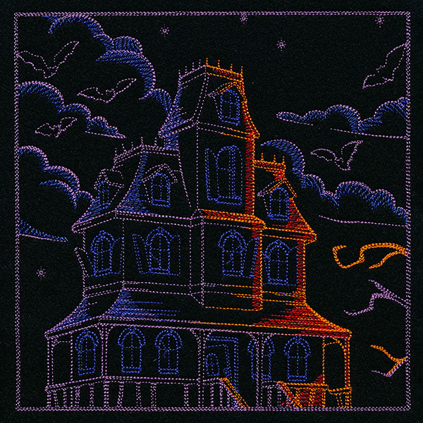 Haunted Halloween Scene Square 1