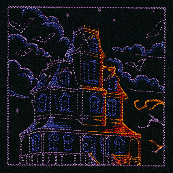 Haunted Halloween Scene Square 1