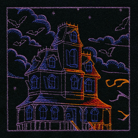 Haunted Halloween Scene Square 1