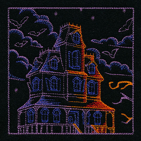 Haunted Halloween Scene Square 1
