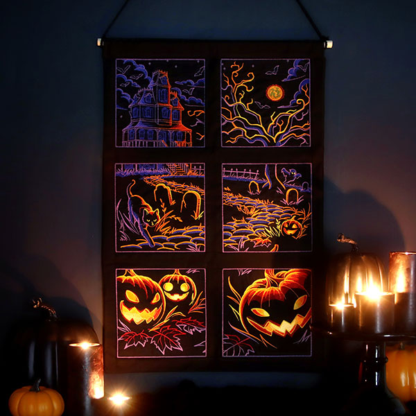 Haunted Halloween Scene Square 6