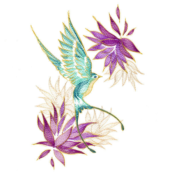 Elegant Swallow and Blooms