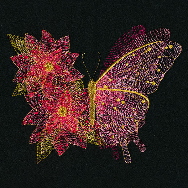 Sheer Illusions Poinsettia Butterfly