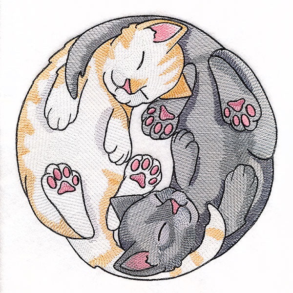 Yin Yang Sleeping Cats Circle