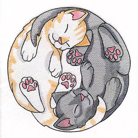 Yin Yang Sleeping Cats Circle