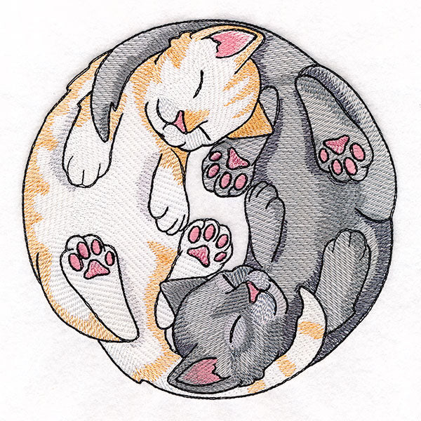 Yin Yang Sleeping Cats Circle