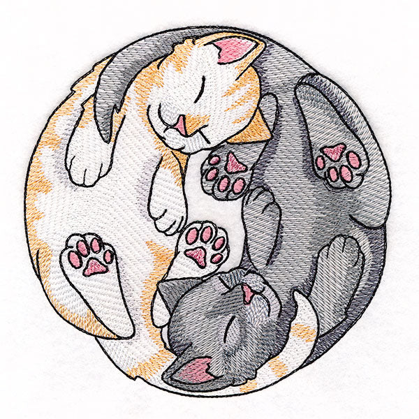 Yin Yang Sleeping Cats Circle
