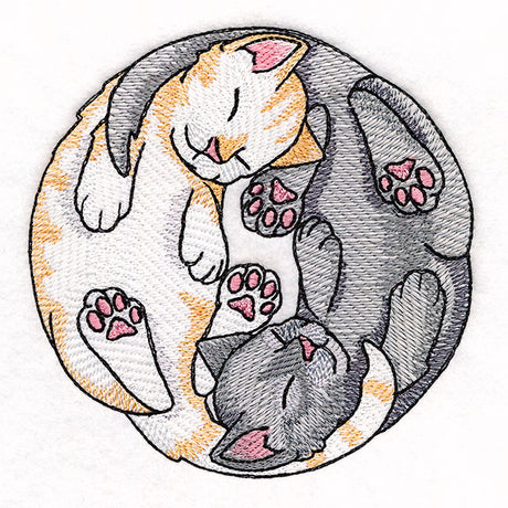 Yin Yang Sleeping Cats Circle